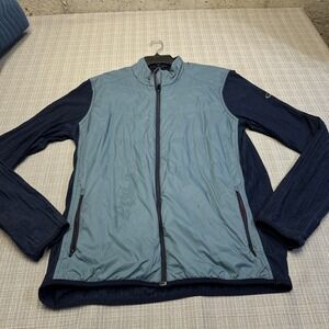 Icebreaker MerinoLoft Hybrid Jacket Mens XL Blue Wool Full Zip Hiking Outdoor*